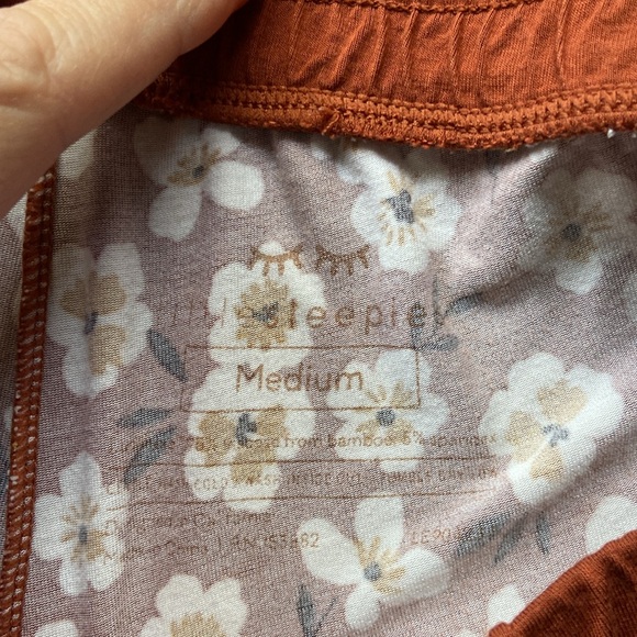 Little Sleepies Mama Sleep Pants Rust Floral M - Picture 2 of 5